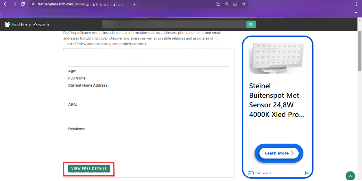 view details on fastpeoplesearch