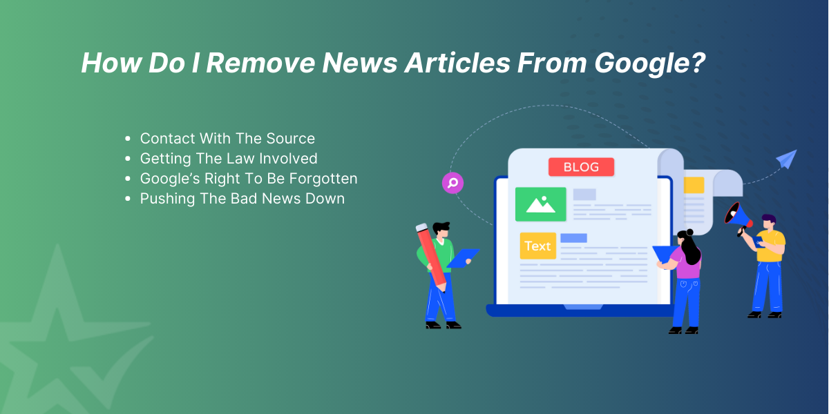 Method for removing news article from google