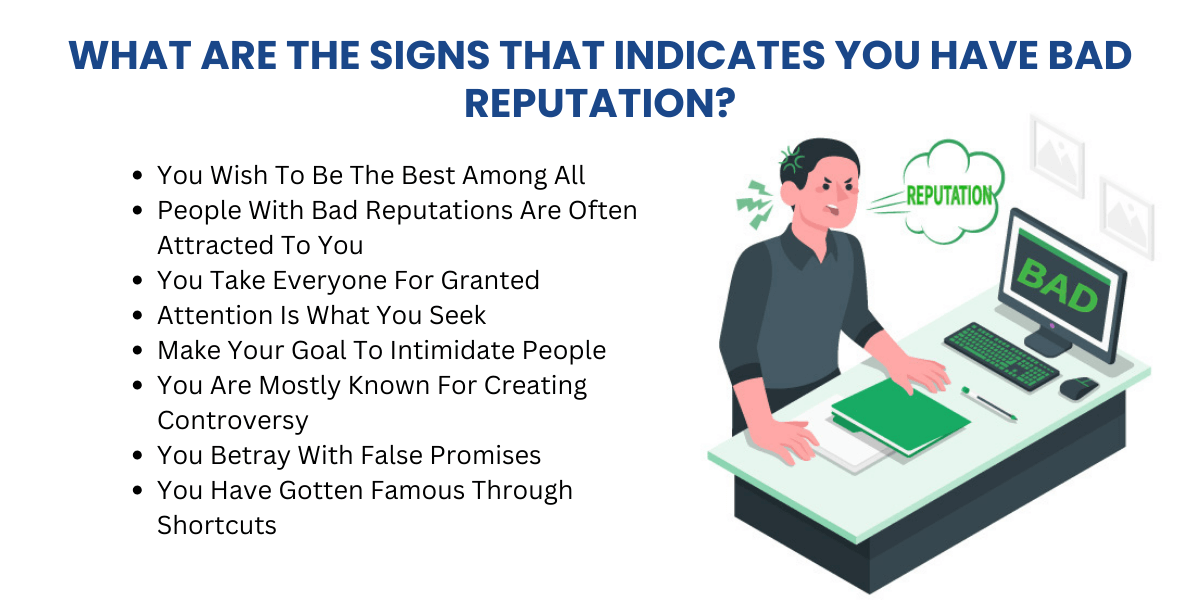 signs to indicate you have bad reputation