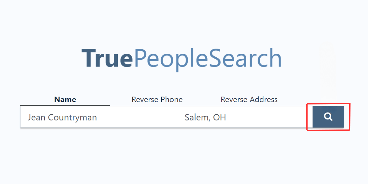 enter name of person on truepeoplesearch